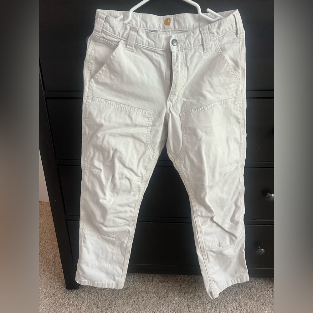 Mens Carhartt light cream/ white jeans. 32x30